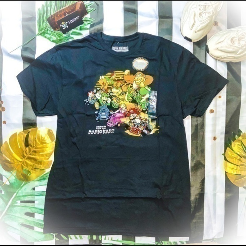 MENS NINTENDO SUPER MARIO KART GRAPHIC TEE ATHLETIC FIT SIZE LARGE